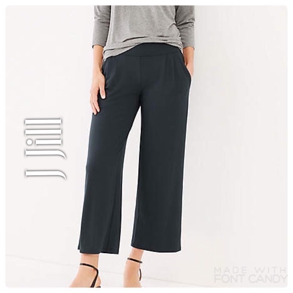 J Jill Pants Wearever collection Pleated Cropped. Wide Leg Sz M - Picture 1 of 8